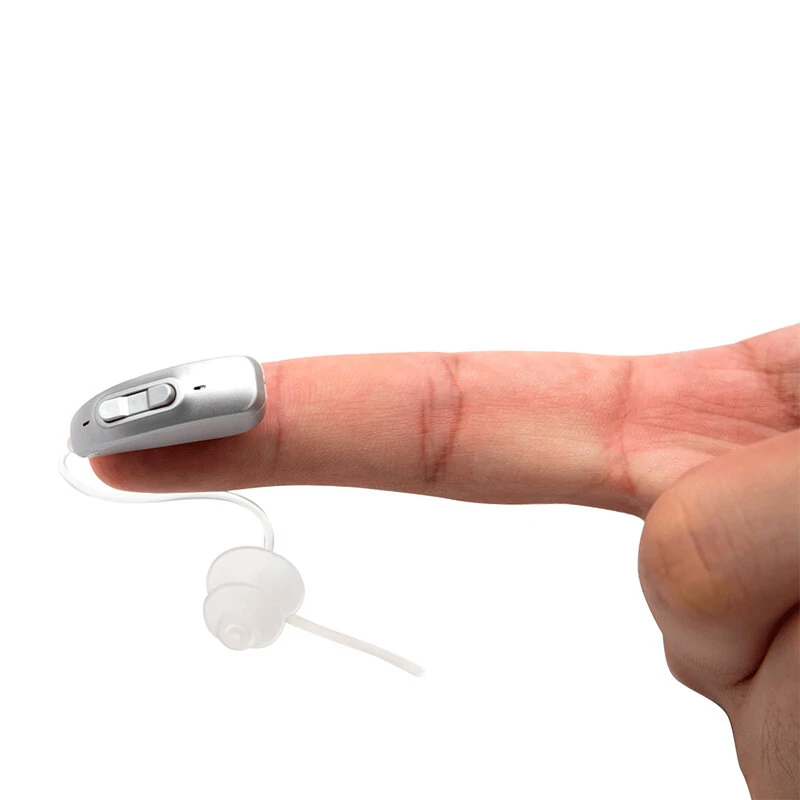 (image for) Portable Slim Rechargeable Digital In-Ear Sound Amplifier with Charging Case Hearing Earphones